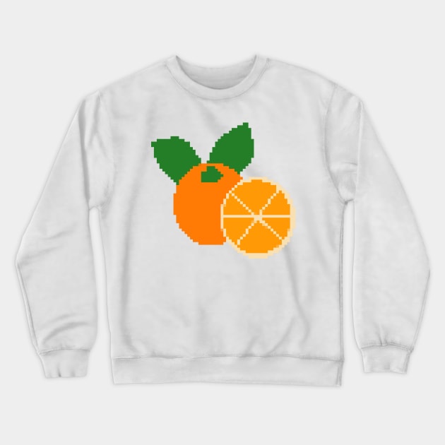 Oranges Fruit Pixel Art Crewneck Sweatshirt by christinegames